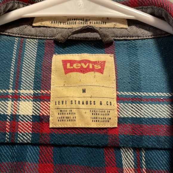 Levi’s Blue & Red Plaid Button Down - Picture 2 of 6